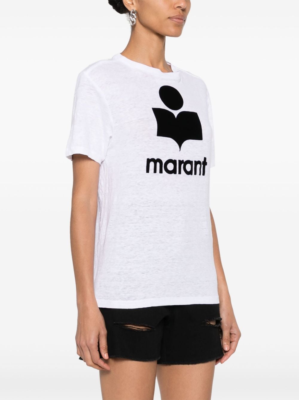Marant Etoile T-Shirts And Polos White Linen/flax