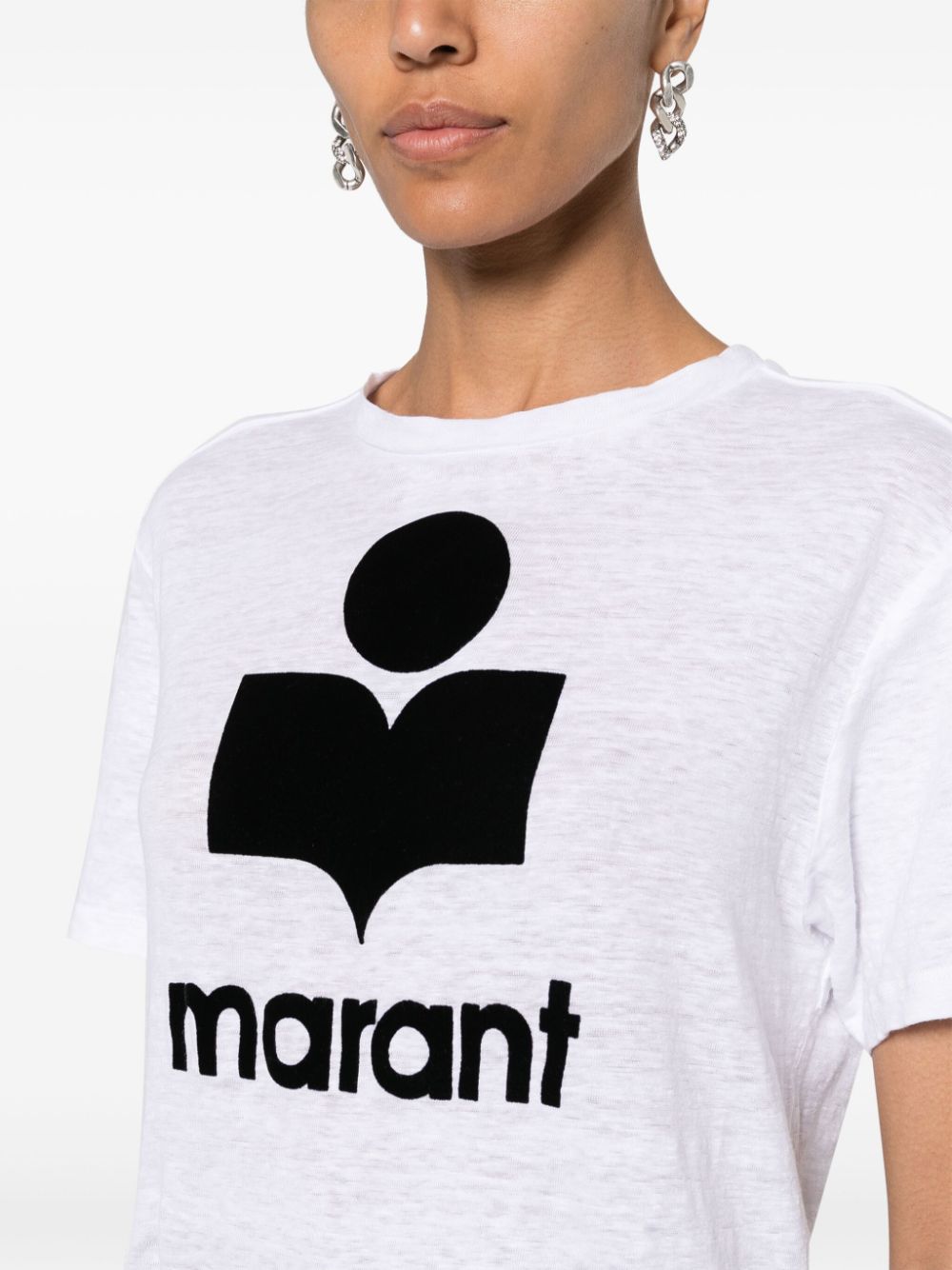Marant Etoile T-Shirts And Polos White Linen/flax