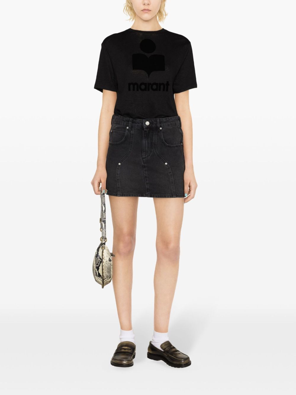 Marant Etoile T-Shirts And Polos Black Linen/flax