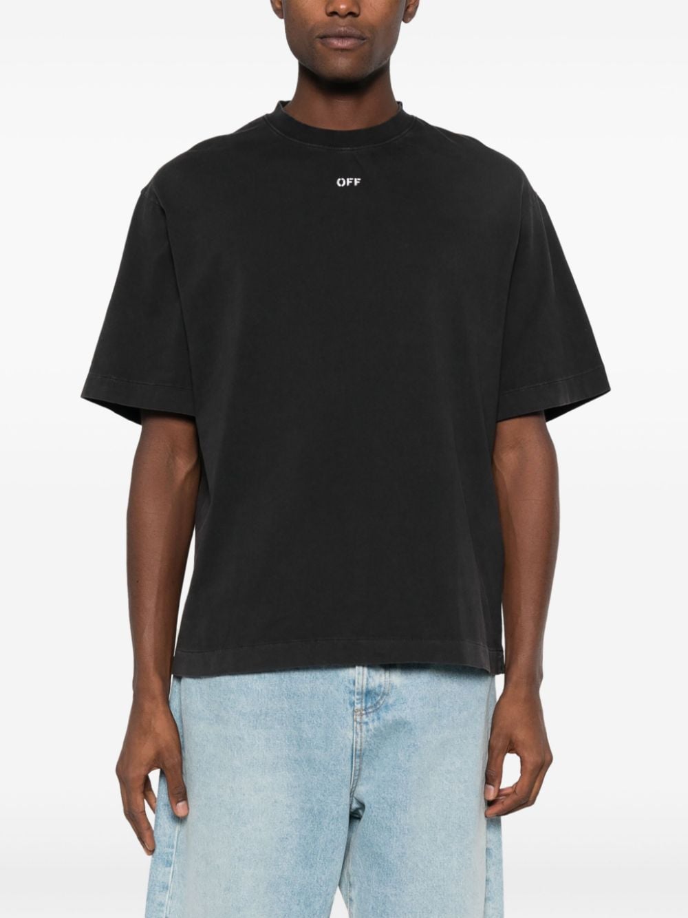 Off White T-Shirts And Polos Black Cotton