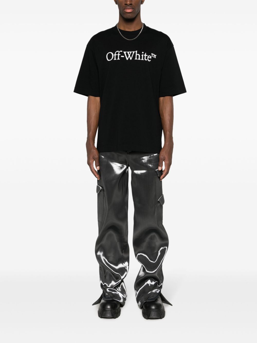 Off White T-Shirts And Polos Black Cotton