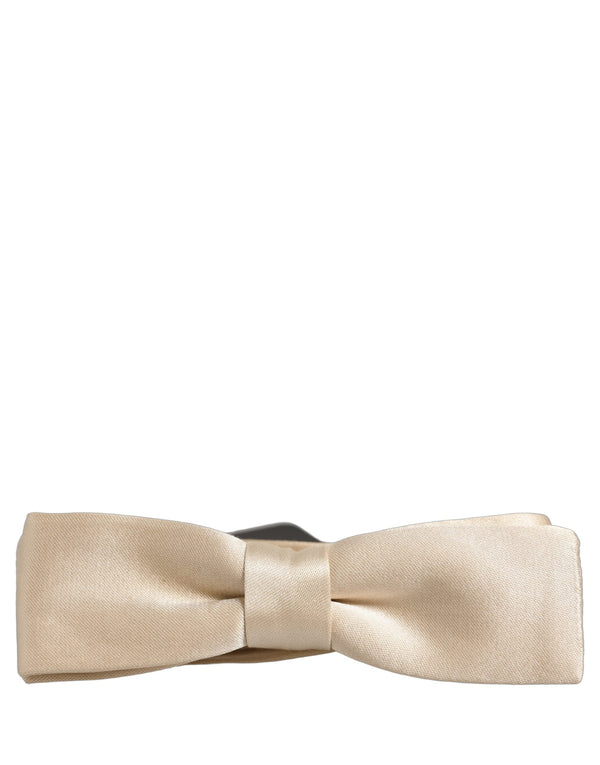 Dolce & Gabbana 100% Silk bow tie in beige