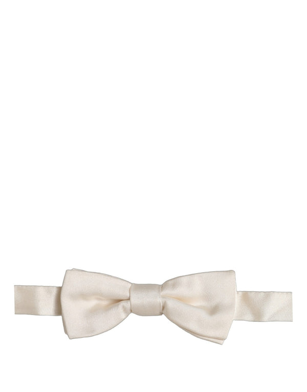 Dolce & Gabbana 100% Silk bow tie in white