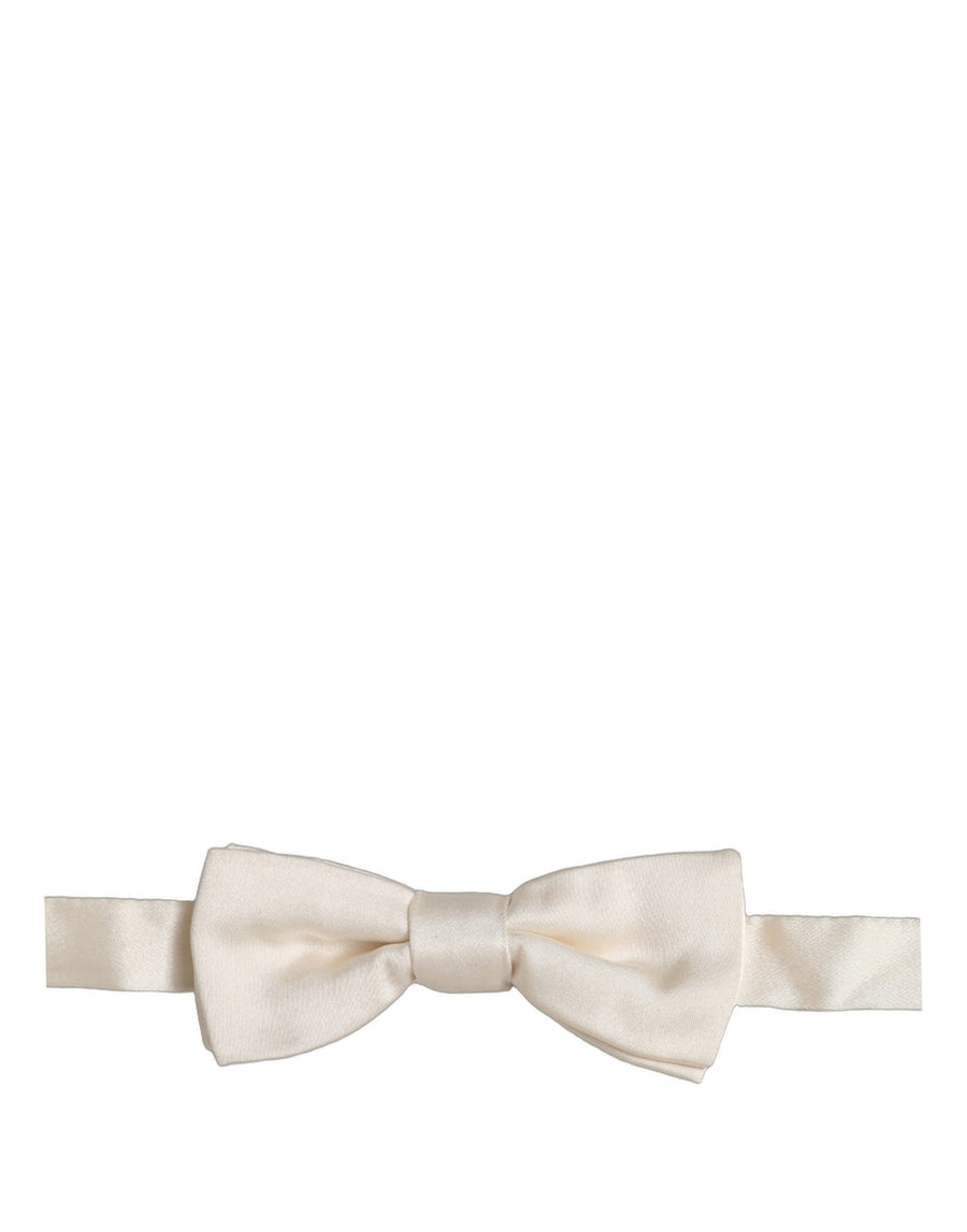 Dolce & Gabbana 100% Silk bow tie in white