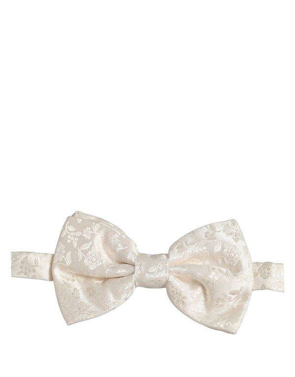 Dolce & Gabbana 100% Silk bow tie in white