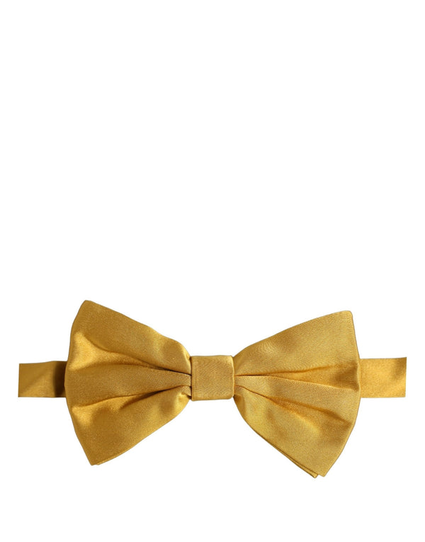 Dolce & Gabbana 100% Silk bow tie in yellow