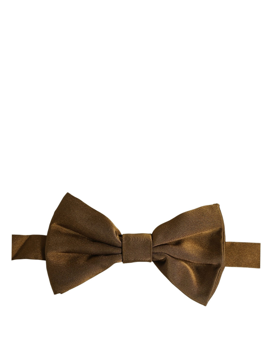 Dolce & Gabbana 100% Silk bow tie in brown