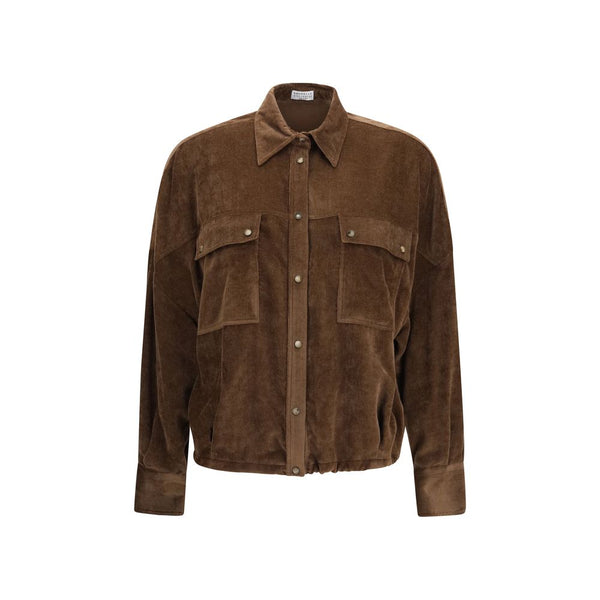 Brunello Cucinelli 93% Viscose shirt in brown