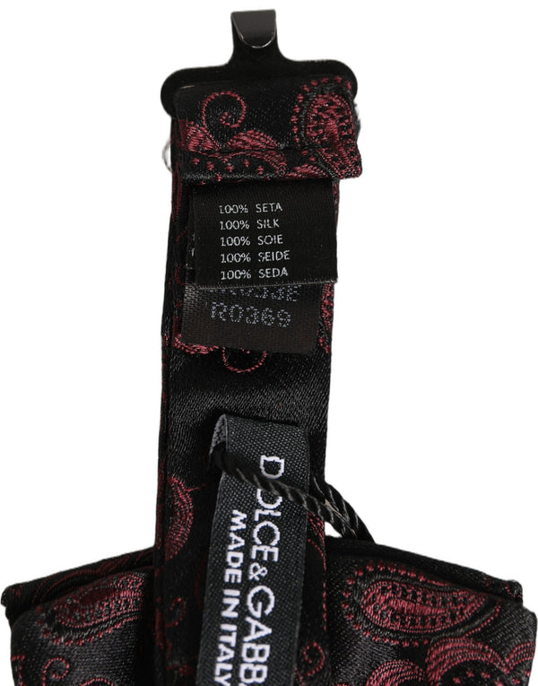 Dolce & Gabbana 100% Silk bow tie in burgundy