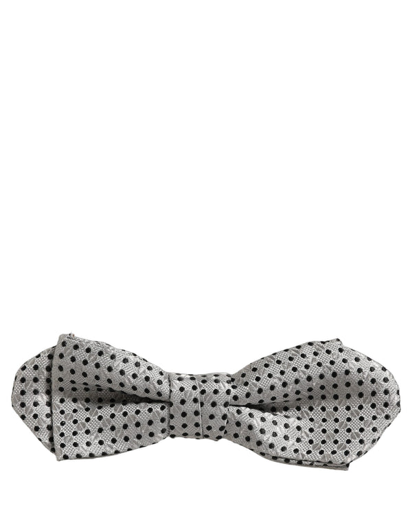 Dolce & Gabbana 100% Silk bow tie in silver