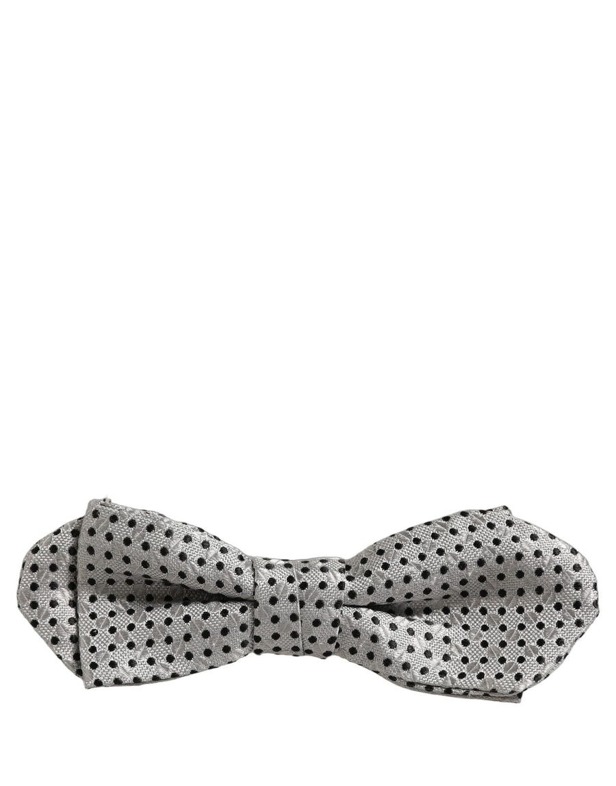 Dolce & Gabbana 100% Silk bow tie in silver