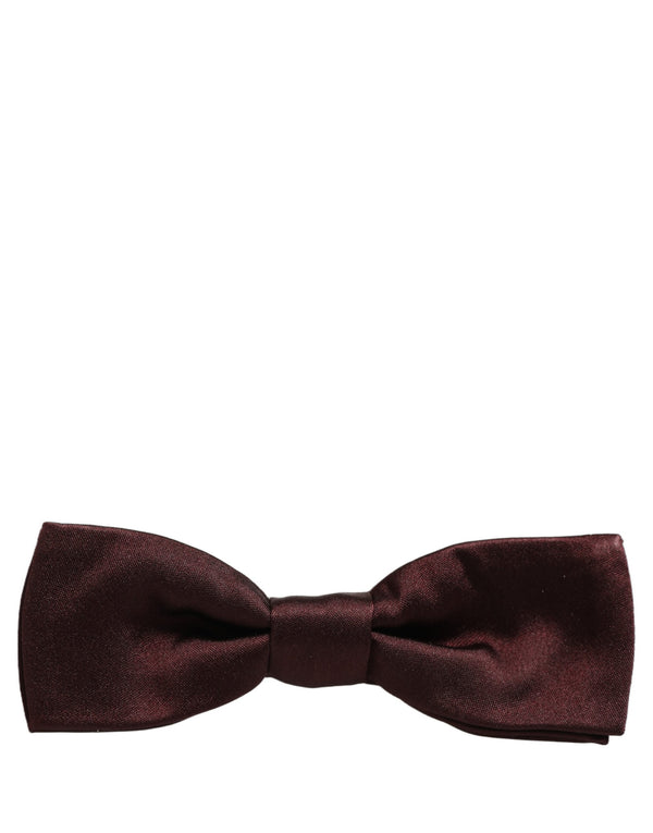 Dolce & Gabbana 100% Silk bow tie in brown