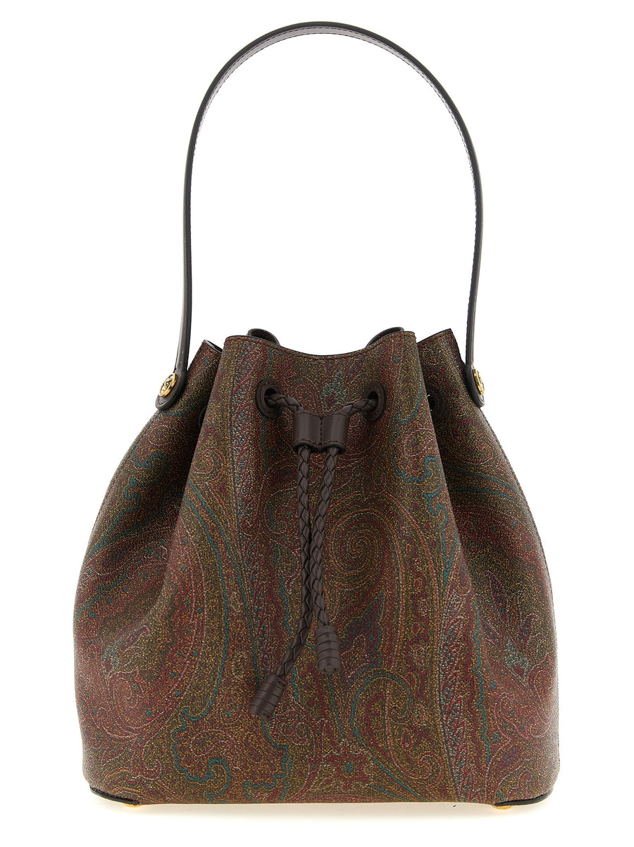 Etro 76% Cotton bucket bag in brown
