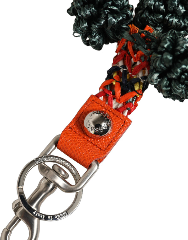 Dolce & Gabbana 70% Raffia key case in orange
