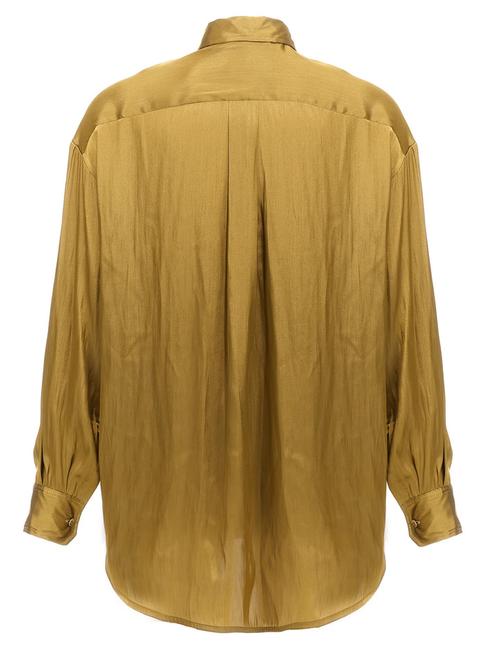 Satin shirt Gold Polyester Shirt, Blouse