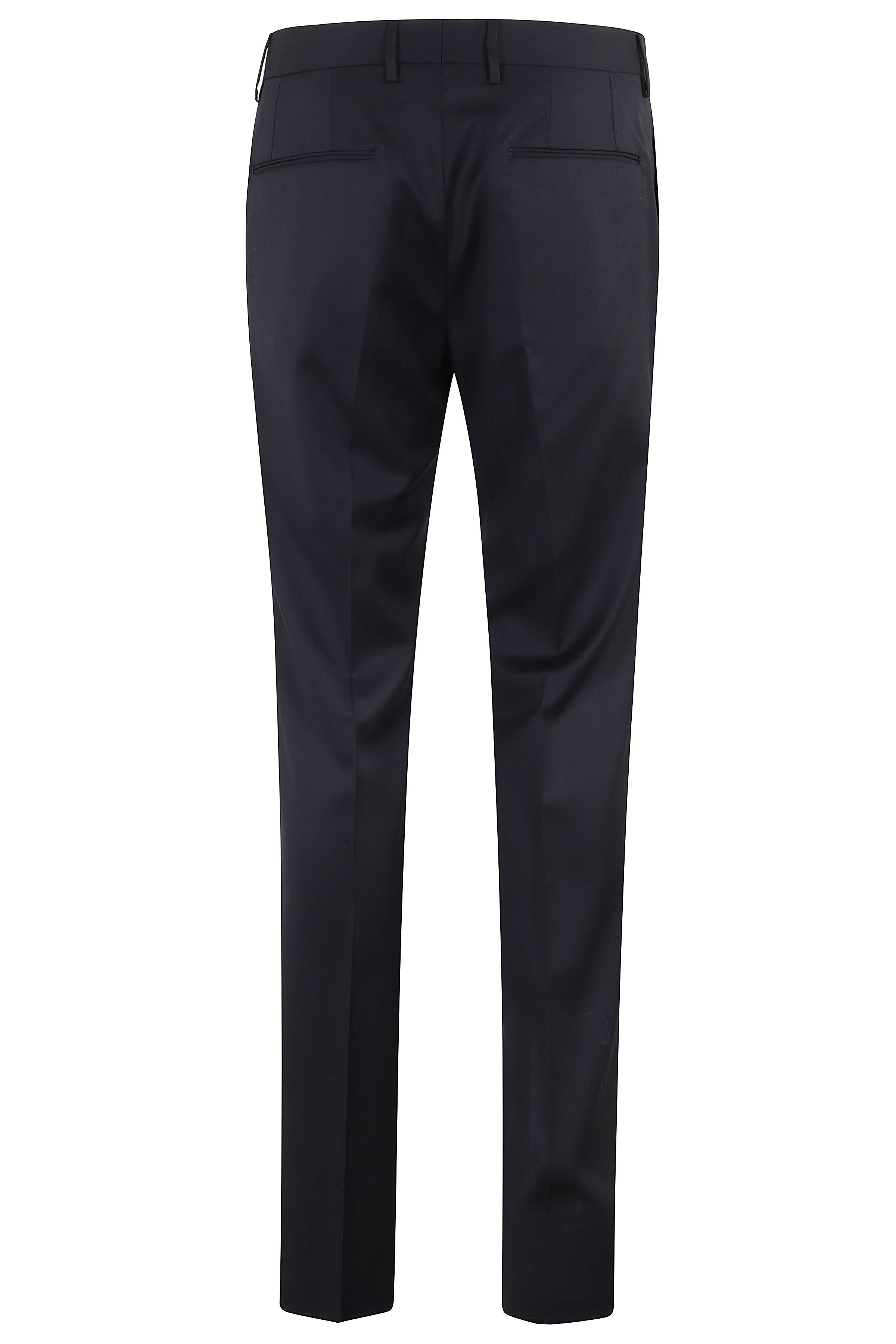 Pantalone Tapered Tag Lana Vergine Blue Super 110`s Pantaloni