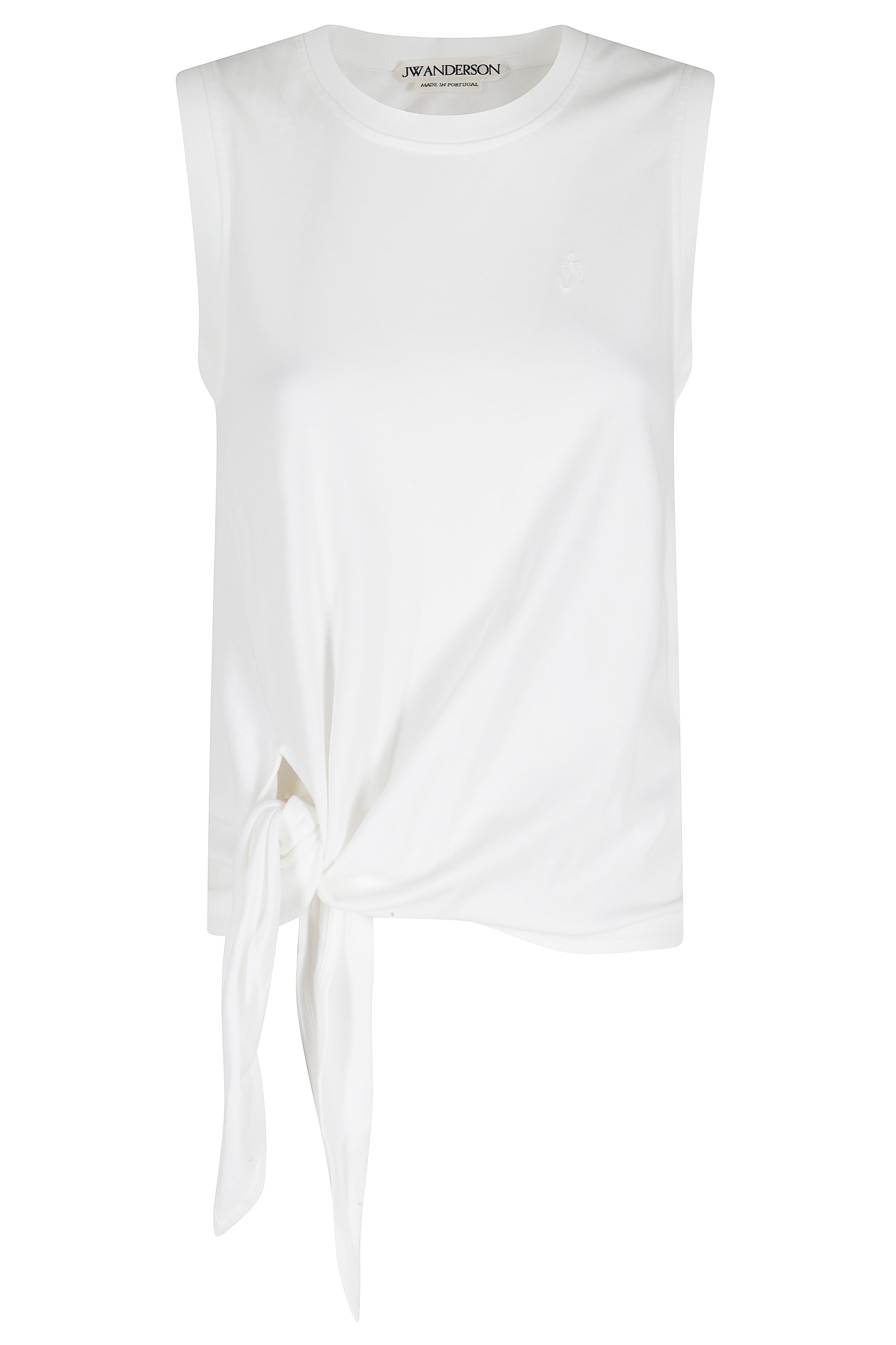 Hem Knot Tank Top White Organic Cotton Tops