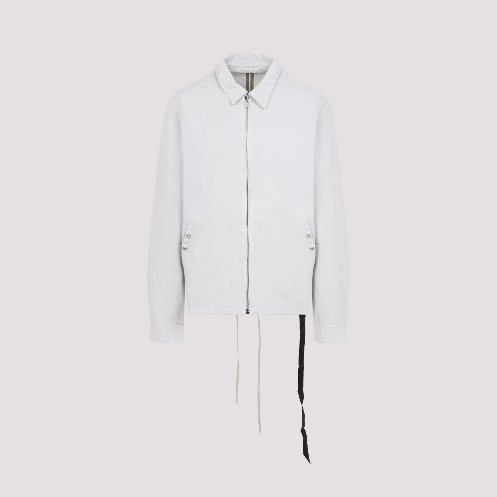 Zip Front Jacket White Cotton