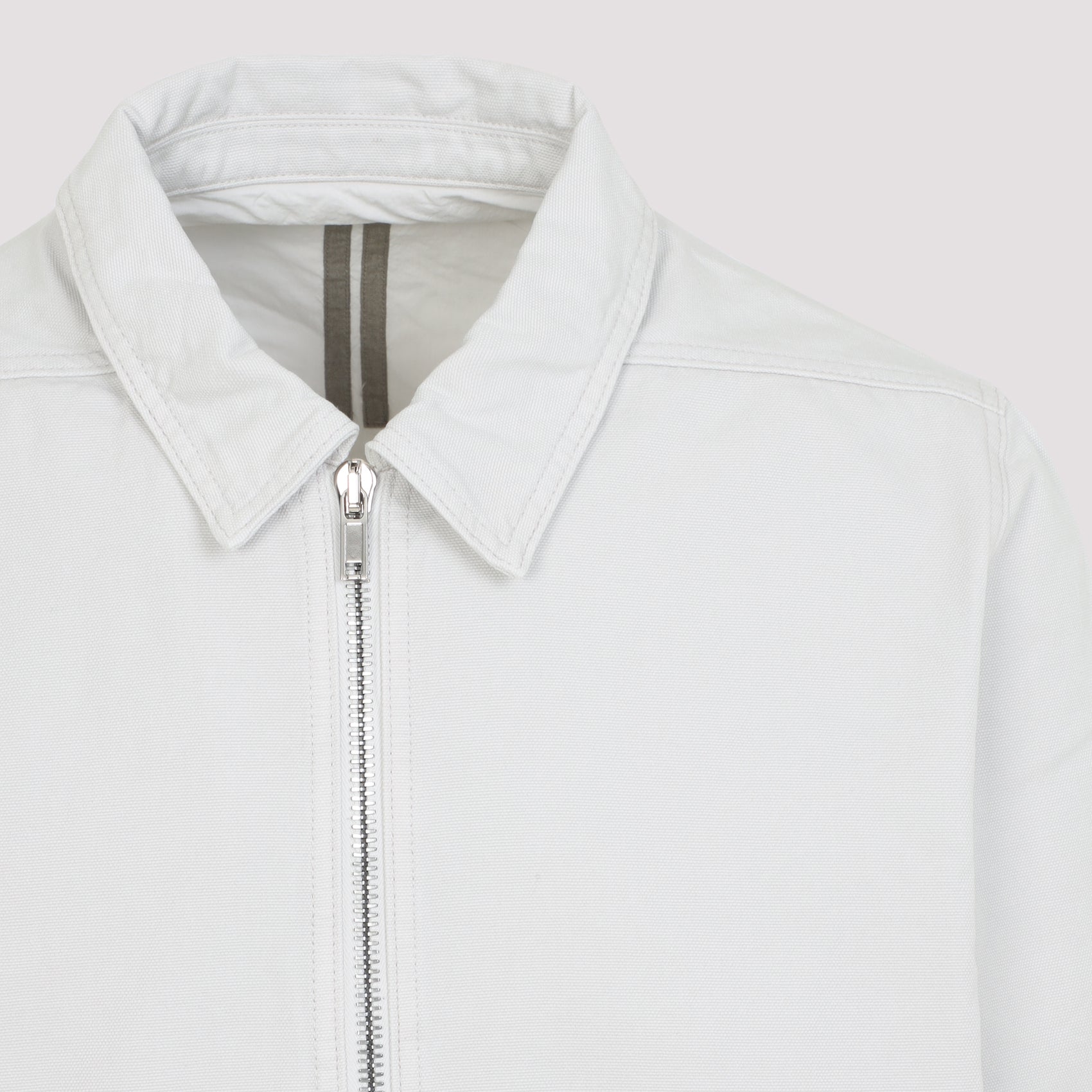 Zip Front Jacket White Cotton