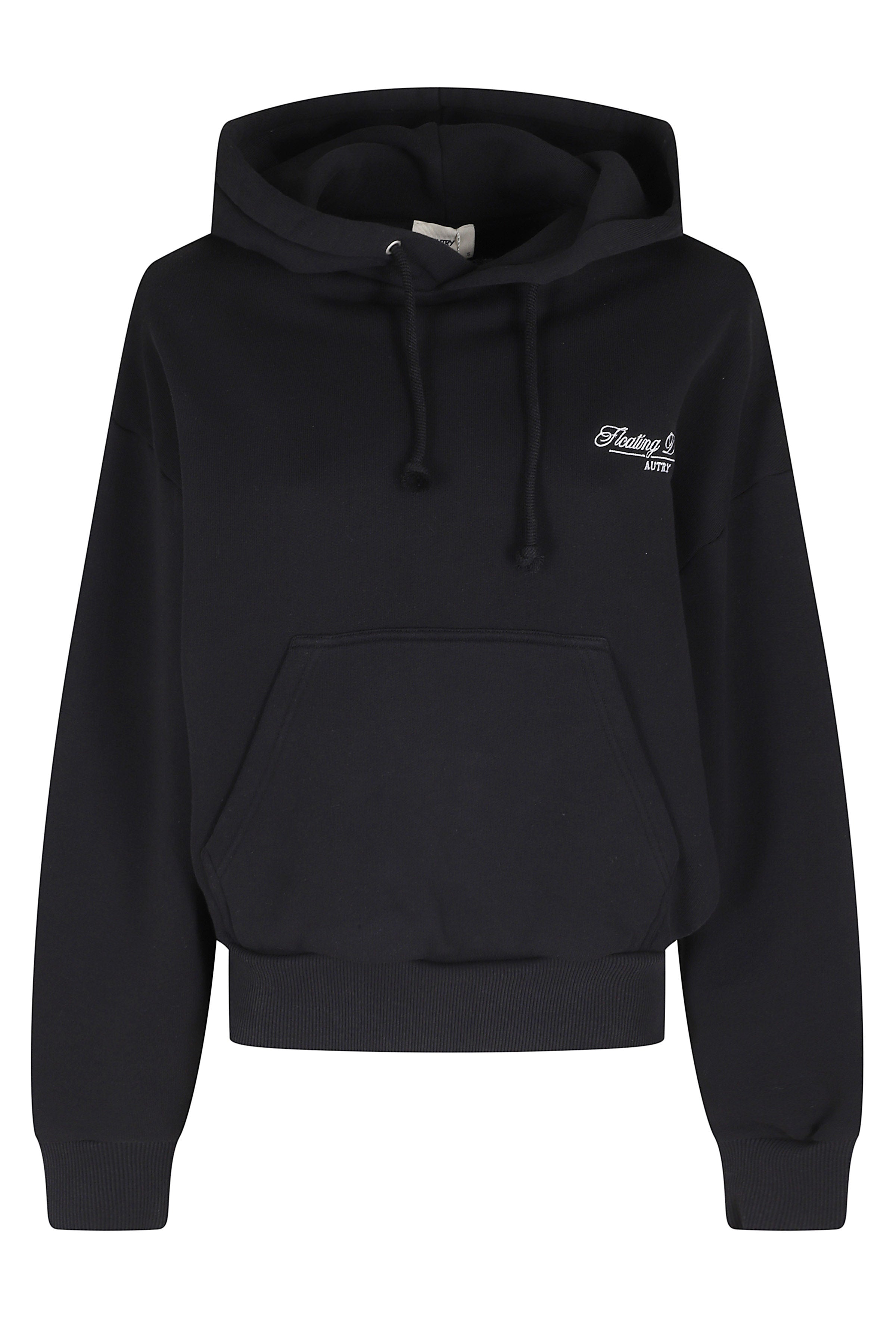 Hoodie Black Cotone Felpa