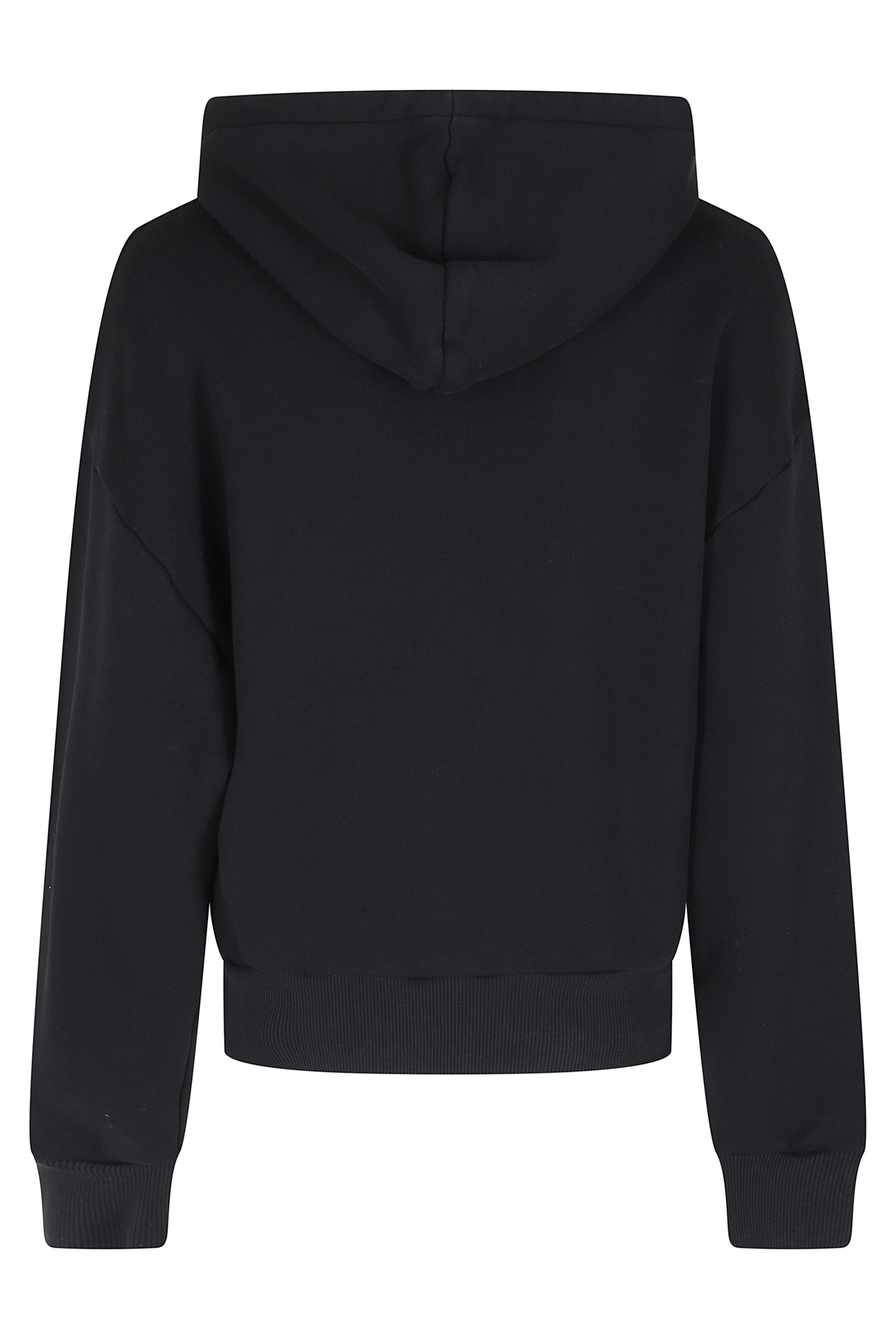 Hoodie Black Cotone Felpa