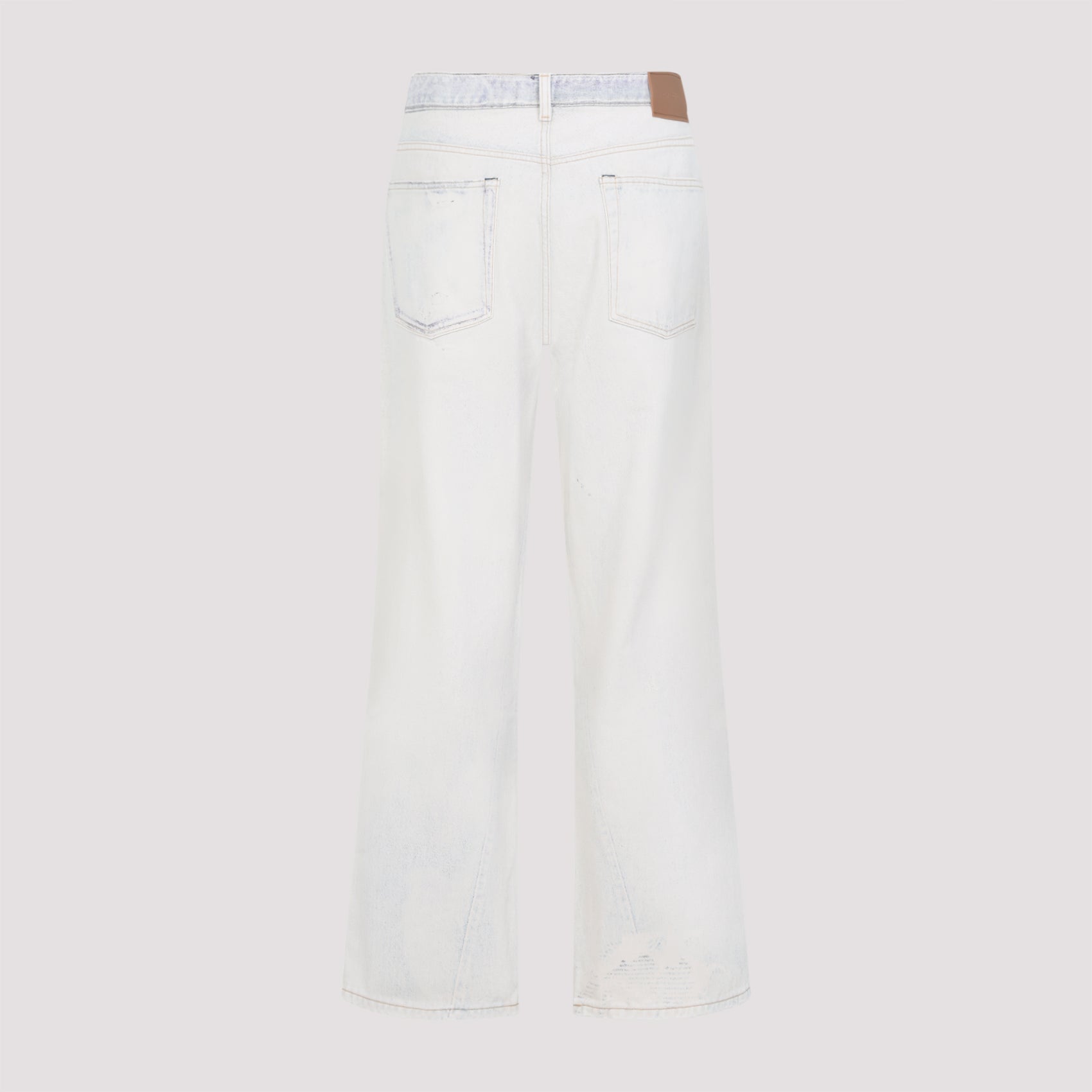 Jeans Washed Cotone White Cotton