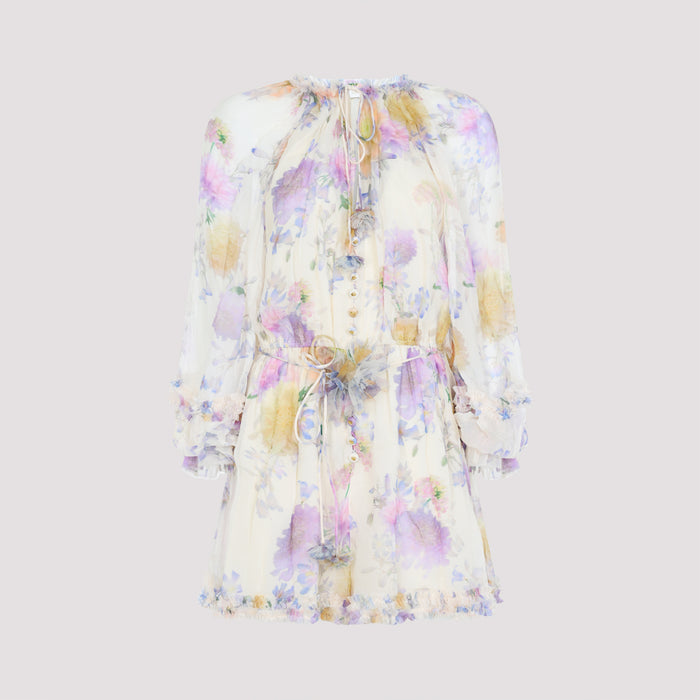 Luna Ruffle Playsuit Nude & Neutrals Viscose Dress