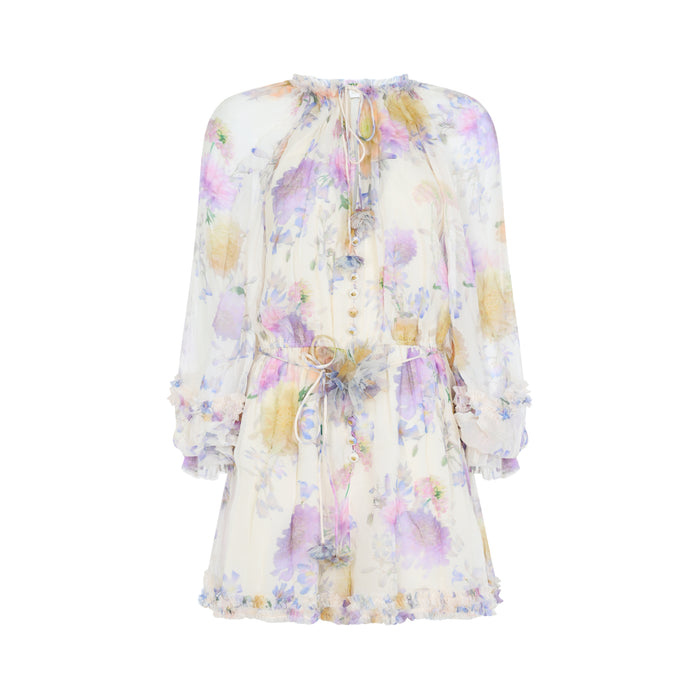 Luna Ruffle Playsuit Nude & Neutrals Viscose Dress