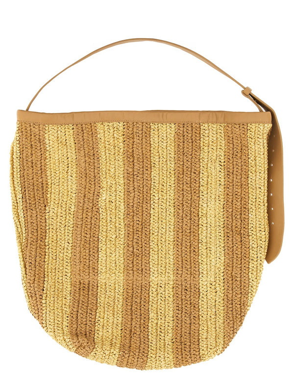 Handbag Straw Beige Hay Leather Handbags