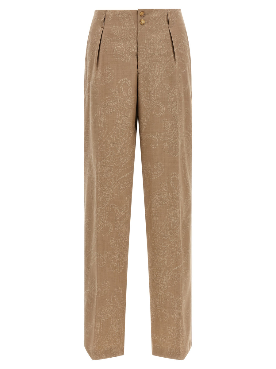 Beige Wool Dress Pants