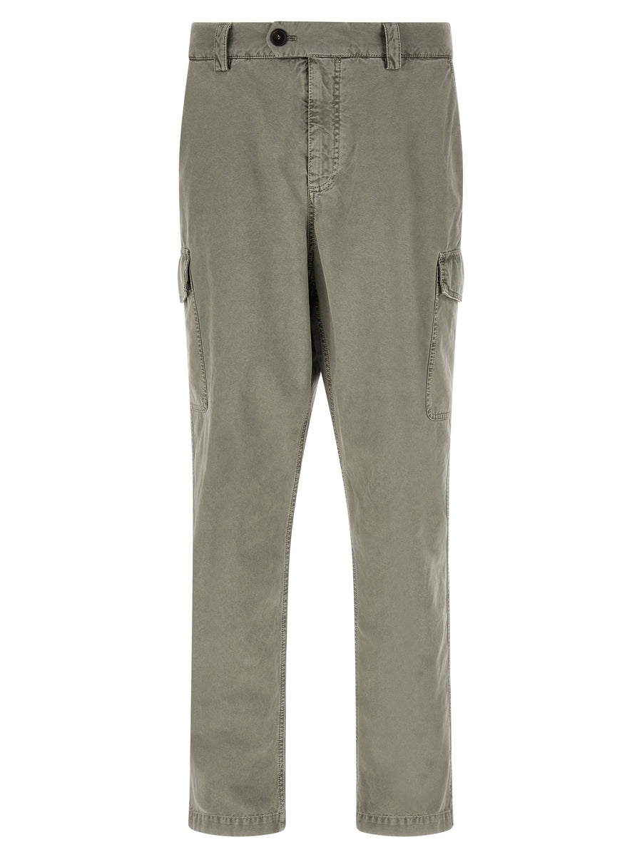 Bicolor Cotton Cargo Pants
