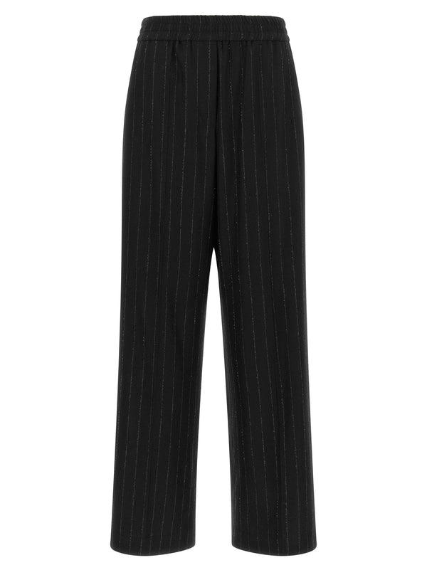 Blue Virgin Wool Casual Pants