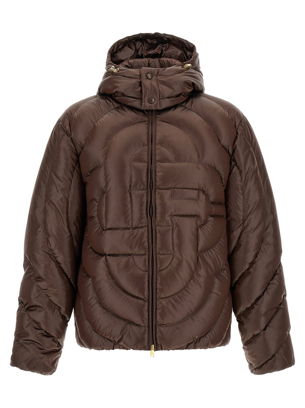 Brown Polyamide Full-Length Jacket Clothing