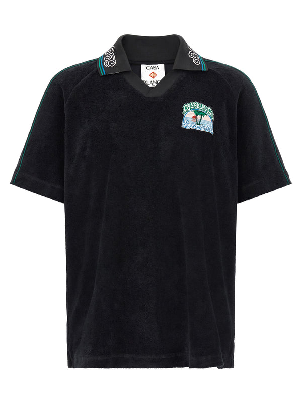 Black Cotton Polo Shirt