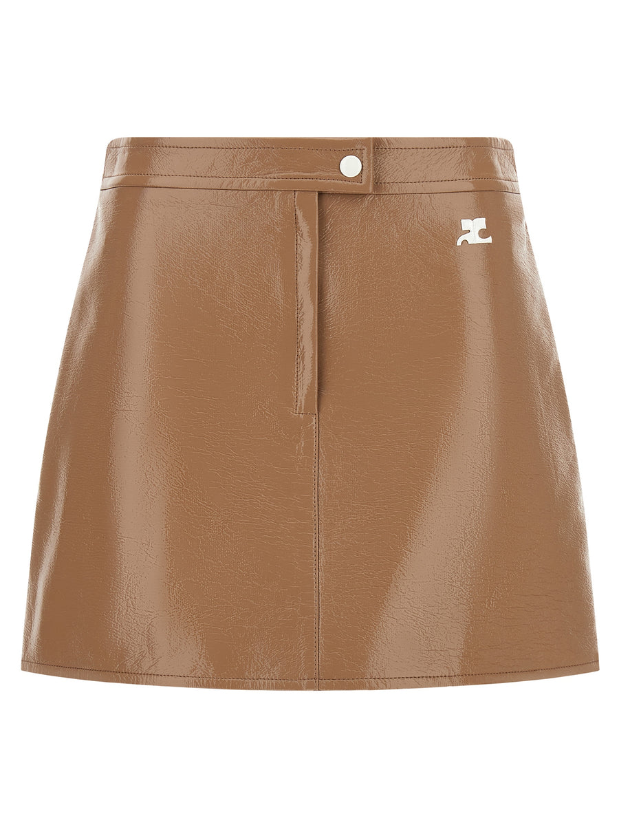Beige Cotton Long Skirt