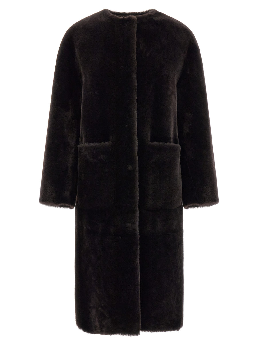Brown Lamb Fur Coat Clothing