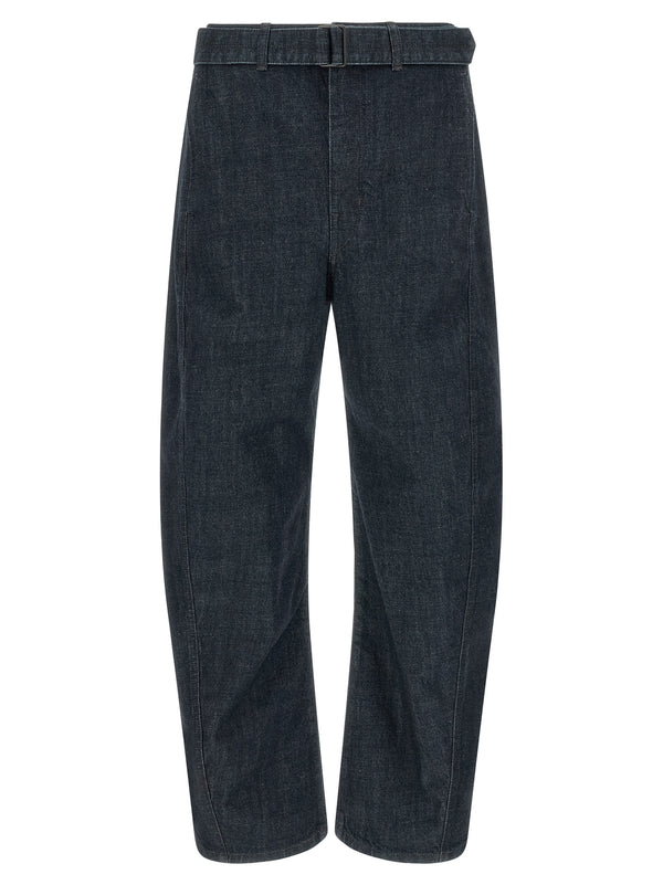 Blue Cotton Tapered Jeans Clothing