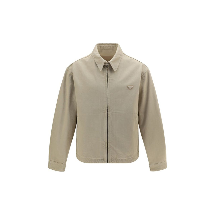 Beige Cotton Denim Jacket Clothing