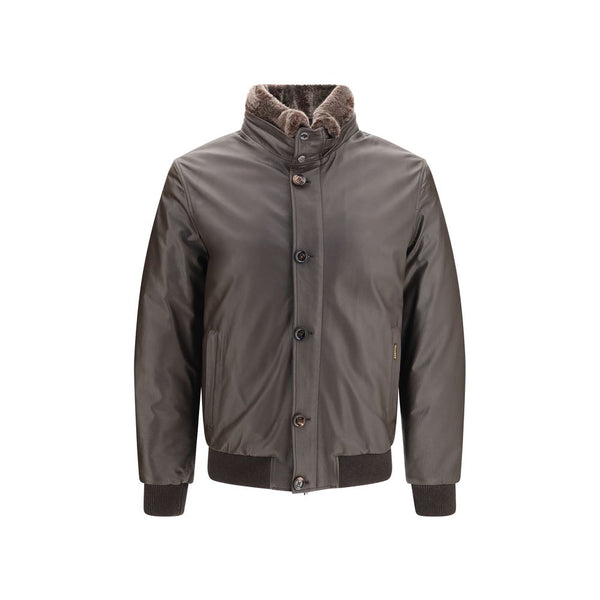 Brown Leather Full-Length Jacket Clothing