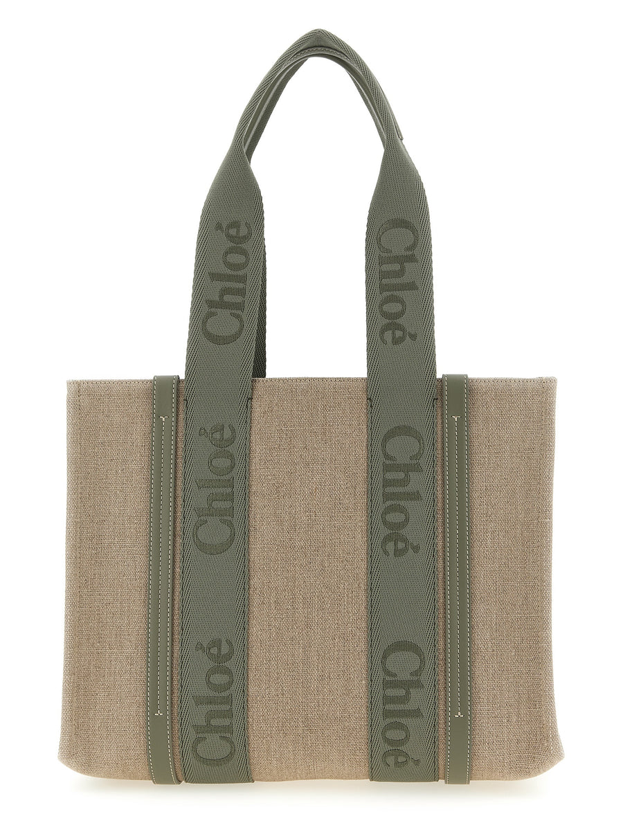 Bicolor Linen Tote Bag