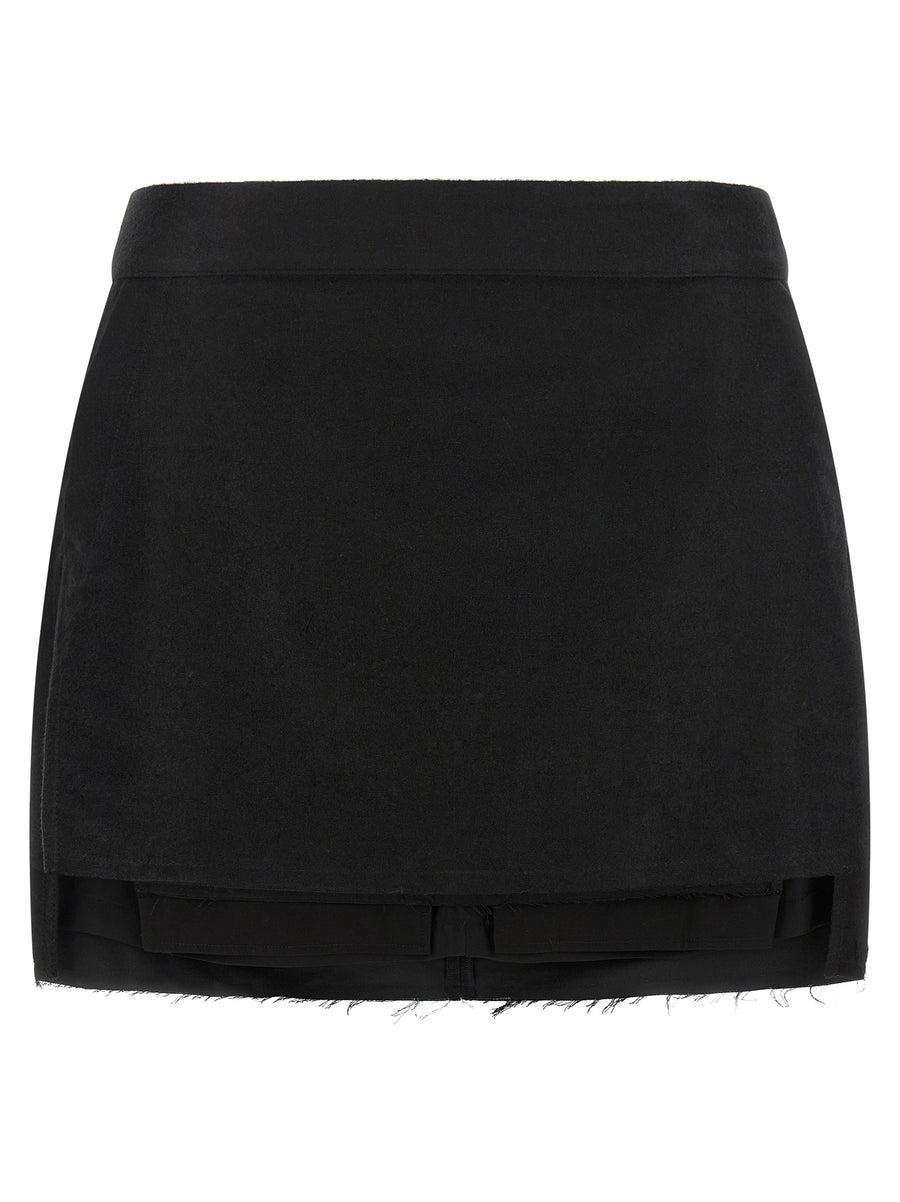 Black Ramie Long Skirt