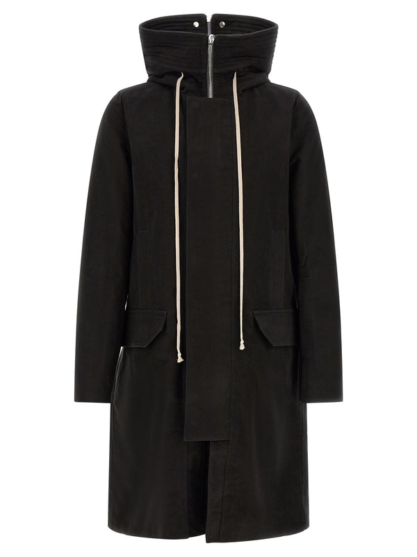 Black Cotton Parka Clothing