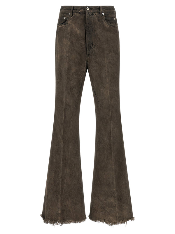 Gray Cotton Bootcut Jeans Clothing