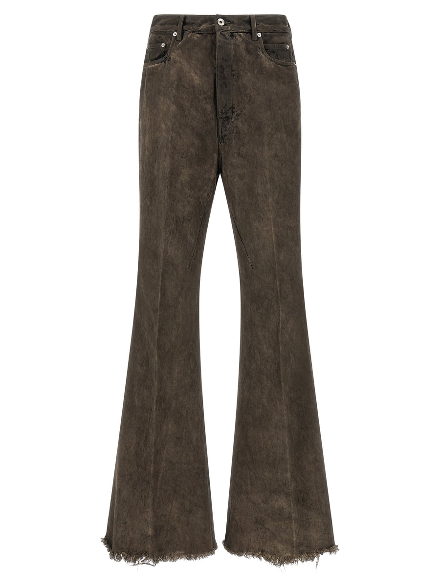 Gray Cotton Bootcut Jeans Clothing