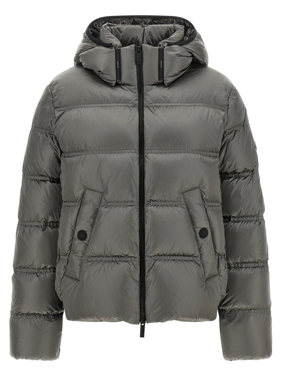 Gray Polyamide Full-Length Jacket Clothing