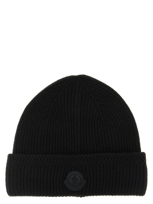 Black Virgin Wool Beanie Accessory