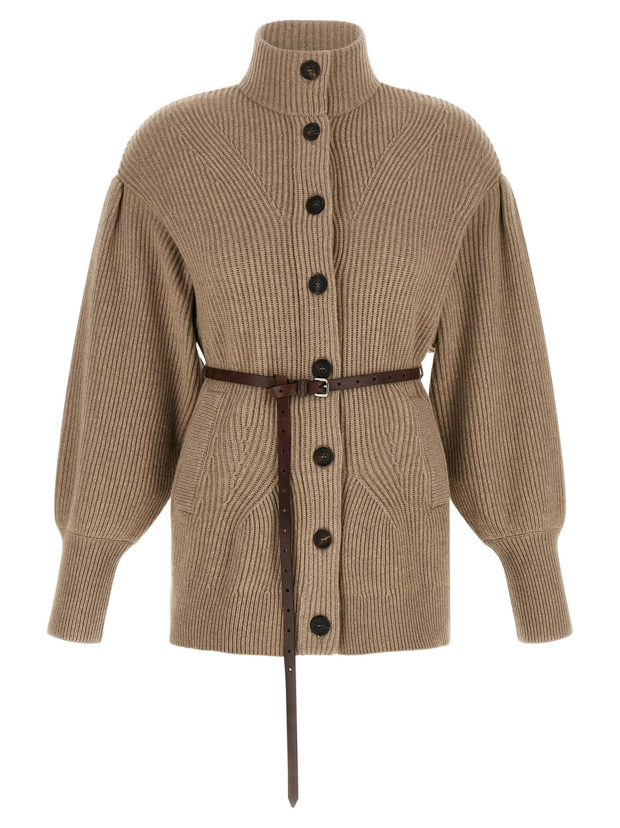 Beige Virgin Wool Cardigan Clothing
