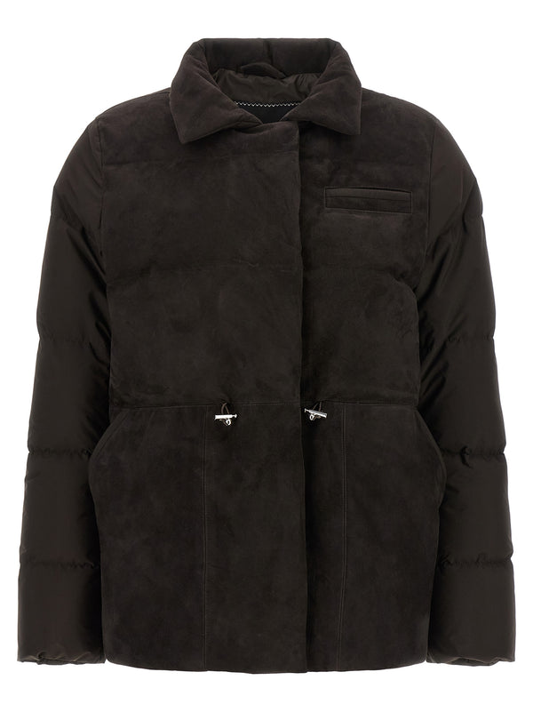 Brown Polyamide Full-Length Jacket Clothing