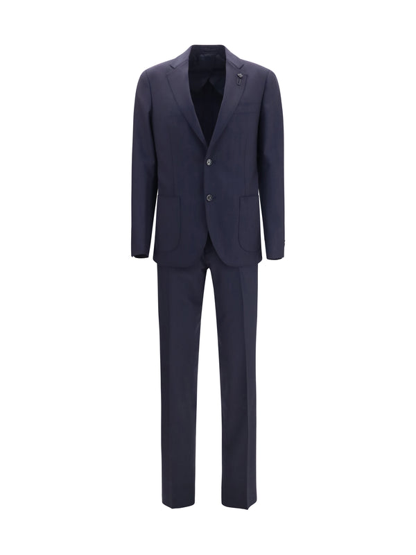 Tailored Wool-Blend Suit Blue Merino Wool Suits