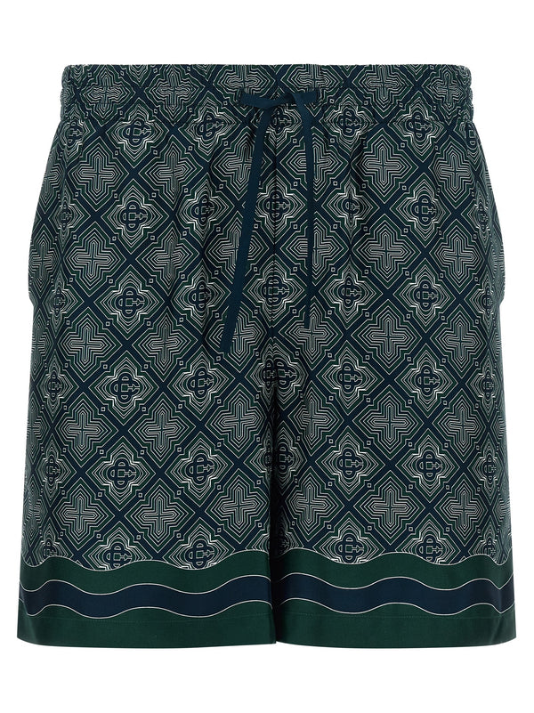 Multicolor Silk Bermuda Shorts